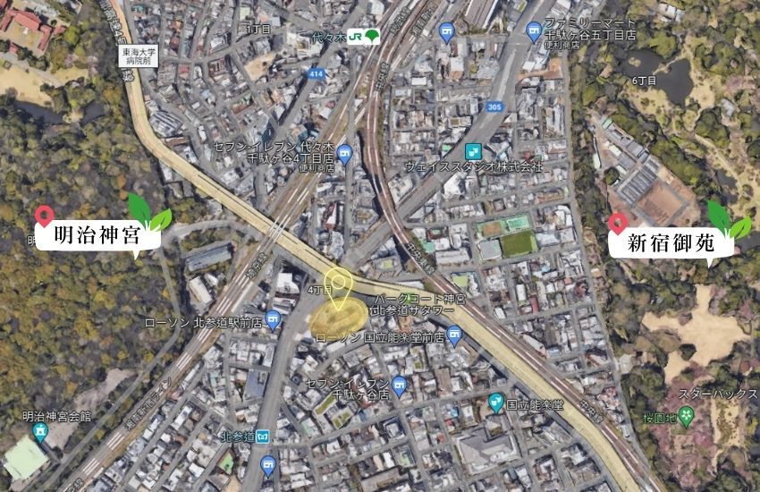 澀谷生態公園宅,坐擁大片公園綠地 物件的兩側分別是新宿御苑與明治神宮,都在徒步距離,公園宅與自然多樣的生態環境共存|KEYVESTJAPAN丰睿日本東京不動產